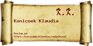 Konicsek Klaudia névjegykártya